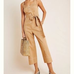 Mischa Contrast Stitch Jumpsuit by Anthropologie